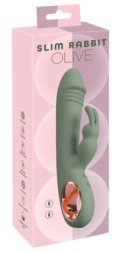 Slim Rabbit Olive by You2Toys - Happytoys Sexshop: Toys for Feeling Happy & Easy 😊 - Discreet geleverd