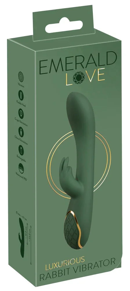 Luxurious Rabbit Vibrator Emerald Love by You2Toys - Happytoys Sexshop: Toys for Feeling Happy & Easy 😊 - Discreet geleverd