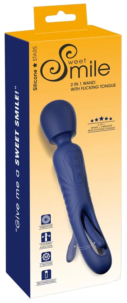 2in1 Wand with Flicking Tongue by Sweet Smile - Happytoys Sexshop: Toys for Feeling Happy & Easy 😊 - Discreet geleverd