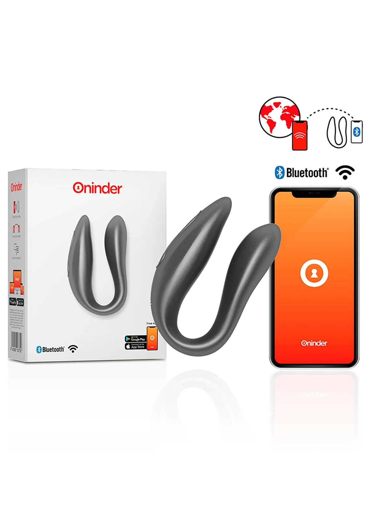 Bestel: Lisboa Double Pleasure + App by Oninder - bij Happytoys: de erotische sex webshop | liever Happy dan Easy ⭐⭐⭐⭐⭐ - Grijs - 54901 - GREY