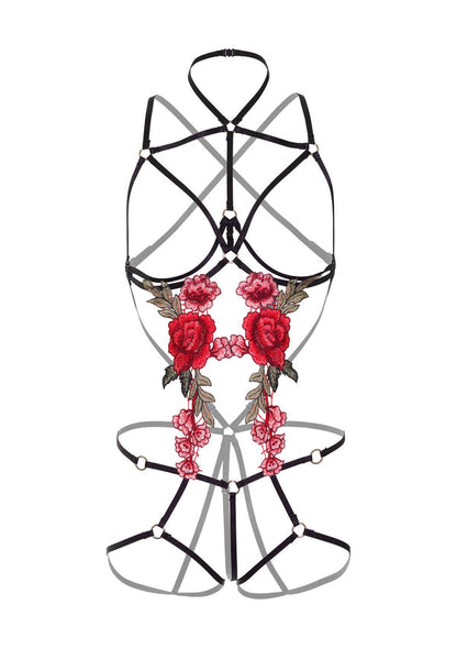 Roses Strappy Teddy with Pasties by Daring Intimates
