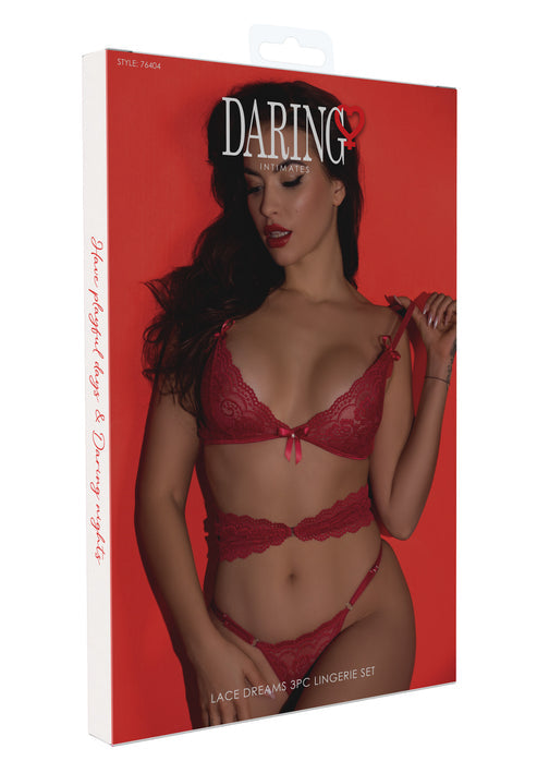 Lace Dreams 3PC Lingerie Set by Daring Intimates