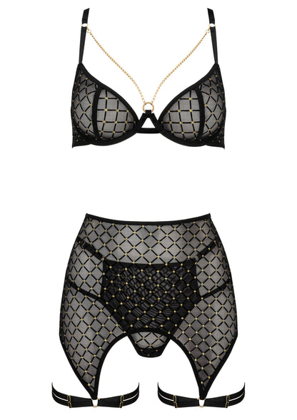 Bestel: 3 Pcs Set THP101 Lingerie tbra, panty and garter S/M by Kotek - bij Happytoys: de erotische sex webshop | liever Happy dan Easy ⭐⭐⭐⭐⭐