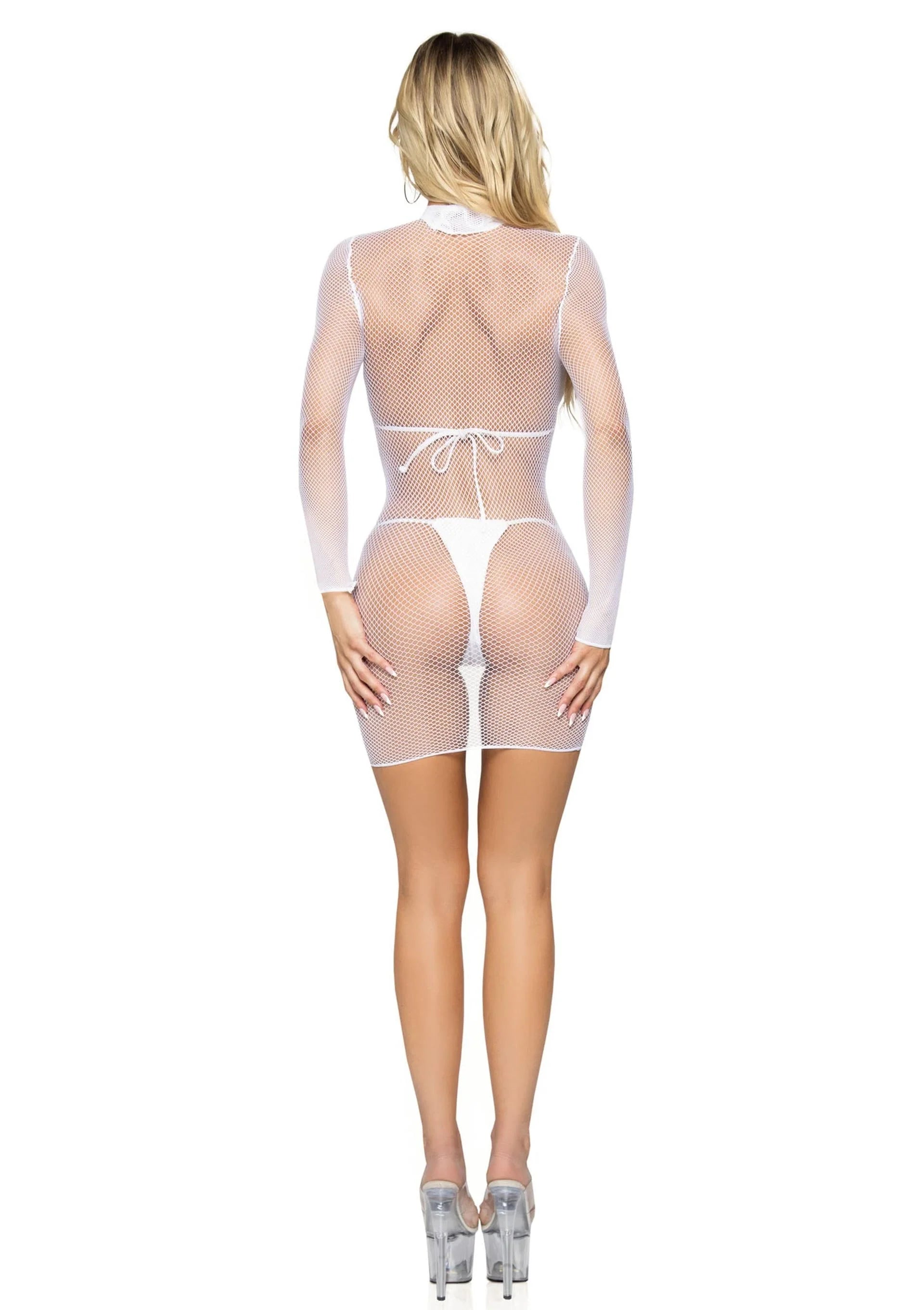 Beste vandaag nog: Ultra Net High Neck Mini Dress by Leg Avenue - bij Happytoys Sexshop: online sex shop for Feeling Happy & Easy 😊