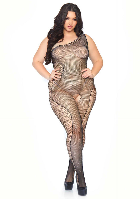 Bestel: Plus Bodystocking with Net Accent - bij Happytoys: de erotische sex webshop | liever Happy dan Easy ⭐⭐⭐⭐⭐