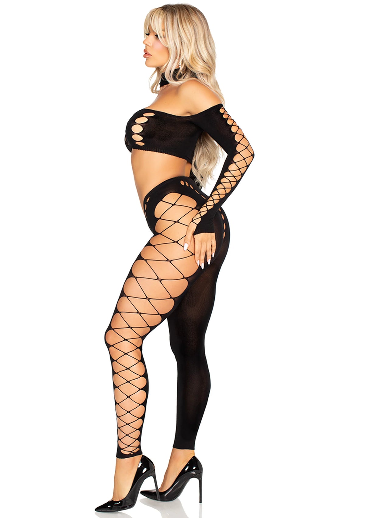 Seamless Cut-Out Crop Top and Legging by Leg Avenue