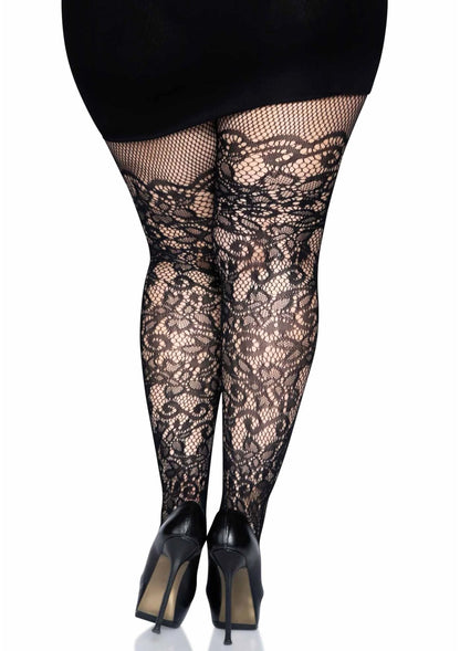 Beste vandaag nog: Plus Floral Vine Net Pantyhose by Leg Avenue - bij Happytoys Sexshop: online sex shop for Feeling Happy & Easy 😊