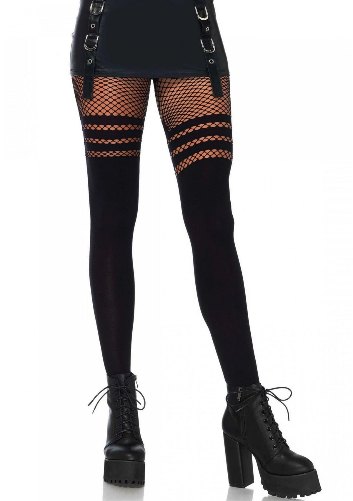 Bestel: Leg Avenue Pantyhose With Fishnet Stripes - bij Happytoys: de erotische sex webshop | liever Happy dan Easy ⭐⭐⭐⭐⭐