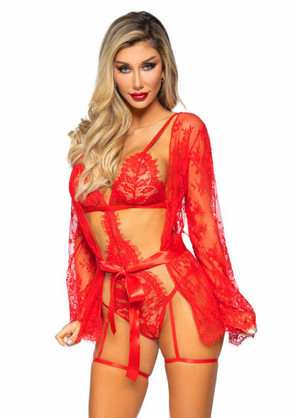 Garter Teddy with String Back and Robe by Leg Avenue Very Sexy Lingerie