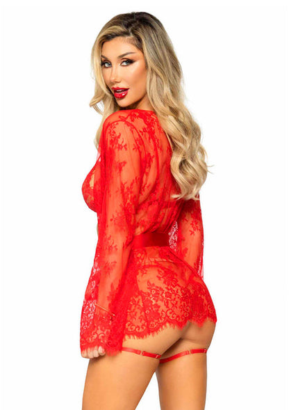 Garter Teddy with String Back and Robe by Leg Avenue Very Sexy Lingerie