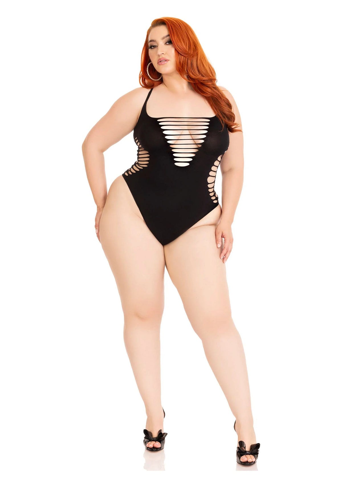 Bestel: Plus Shredded Racer Back Thong Bodysuit by LegAvenue - bij Happytoys.nl, happytoys.be, Happytoys.ae: erotische sex webshop | liever Happy dan Easy ⭐⭐⭐⭐⭐
