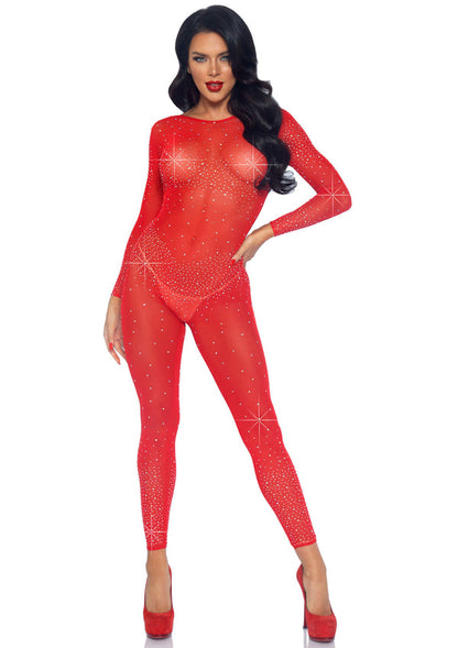 Sheer Rhinestone Catsuit by Leg Avenue