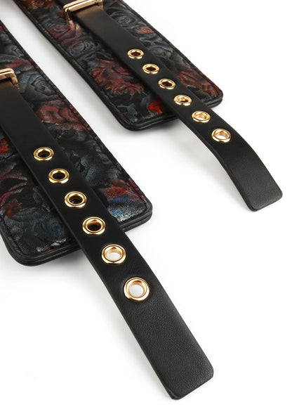 Bestel: Floral Jacquard Ankle Cuffs by Geisha - bij Happytoys: de erotische sex webshop | liever Happy dan Easy ⭐⭐⭐⭐⭐