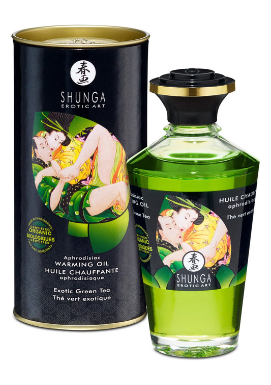 Beste vandaag nog: Warming Oil - Exotic Green Tea - 100 ml by Shunga - bij Happytoys Sexshop: Toys for Feeling Happy & Easy 😊