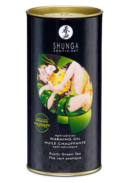 Bestel: Warming Oil - Exotic Green Tea - 100 ml by Shunga - bij Happytoys.nl, happytoys.be, Happytoys.ae: erotische sex webshop | liever Happy dan Easy ⭐⭐⭐⭐⭐