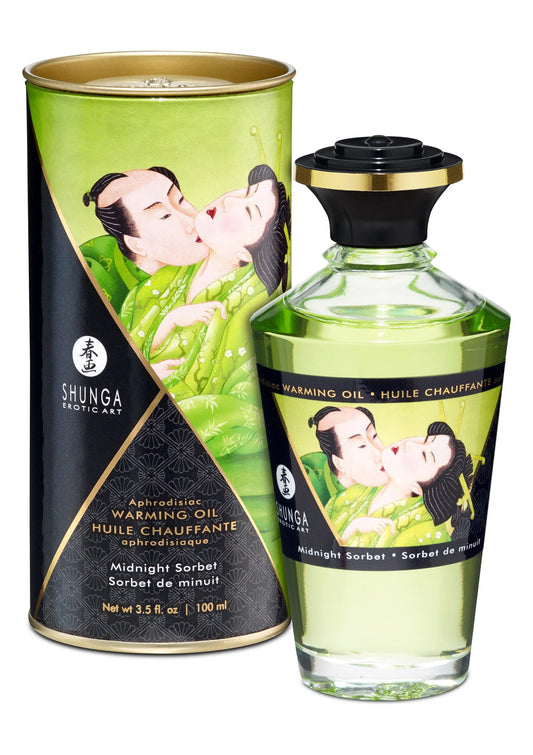 Beste vandaag nog: Warming Oil - Midnight Sorbet - 100 ml by Shunga - bij Happytoys Sexshop: Toys for Feeling Happy & Easy 😊