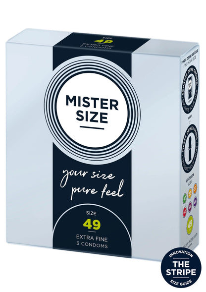 Beste vandaag nog: MISTER SIZE 49mm Condoms 3pcs by Mister Size - bij Happytoys Sexshop: online sex shop for Feeling Happy & Easy 😊