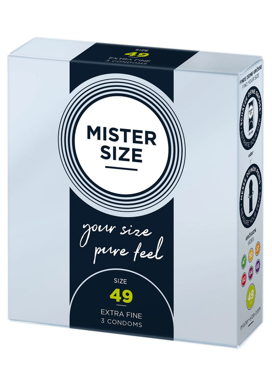 Beste vandaag nog: MISTER SIZE 49mm Condoms 3pcs by Mister Size - bij Happytoys Sexshop: online sex shop for Feeling Happy & Easy 😊
