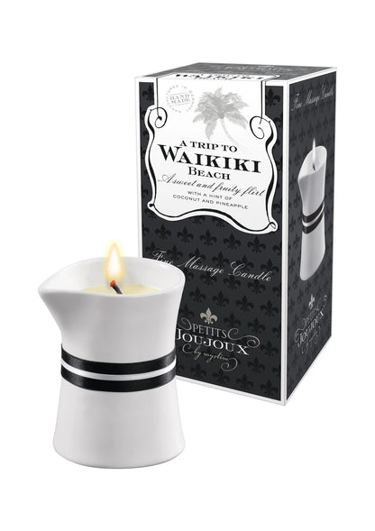 Bestel: Massage Candle Waikiki 120 gr by Petit Joujoux - bij Happytoys.nl, happytoys.be, Happytoys.ae: erotische sex webshop | liever Happy dan Easy ⭐⭐⭐⭐⭐ - Default Title - 97303 - TROPICAL - 120