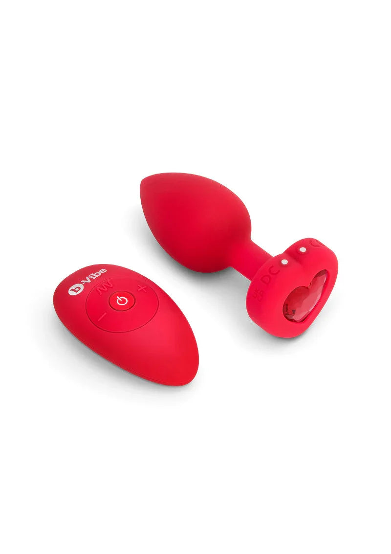 ♂ ♀ B-Vibe Vibrating Heart Plug M/L - Happytoys Sexshop: Toys for Feeling Happy & Easy 😊 - Discreet geleverd