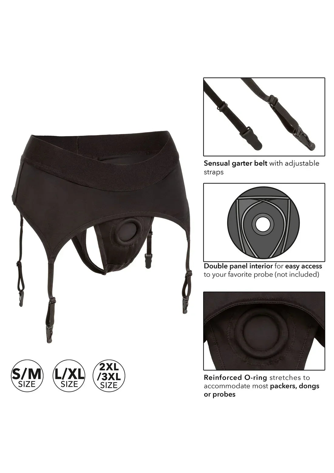 Boundless Thong with Garter by CalExotics - Happytoys Sexshop: online sex shop for Feeling Happy & Easy 😊 - Discreet geleverd