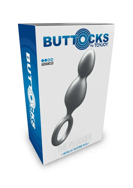 Buttocks The Plugger 2-Balls Metallic Silicone Plug by ToyJoy - Happytoys Sexshop: Toys for Feeling Happy & Easy 😊 - Discreet geleverd