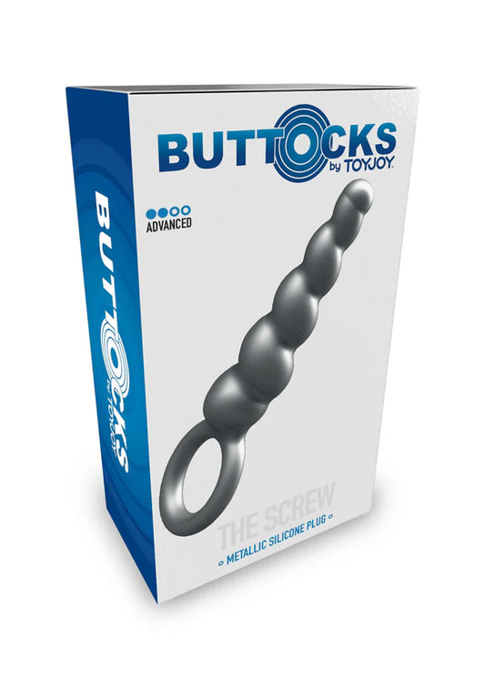 Buttocks The Screw Metallic Silicone Plug by ToyJoy
