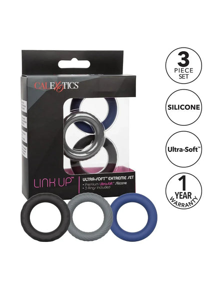 ♂ CalExotics Link Up Ultra-Soft Extreme Set cockring Happytoys Sexshop: Toys for Feeling Happy & Easy 😊