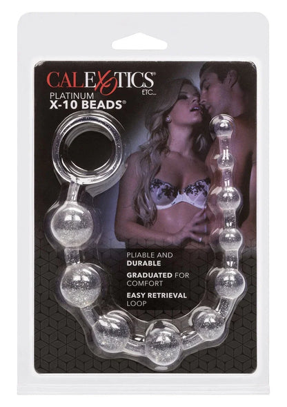 Platinum X-10 Beads Anaal kralen by CalExotics - Happytoys Sexshop: Toys for Feeling Happy & Easy 😊 - Discreet geleverd