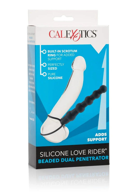CalExotics Silicone Love Rider Beaded Dual Penetrator - Happytoys Sexshop: Toys for Feeling Happy & Easy 😊 - Discreet geleverd