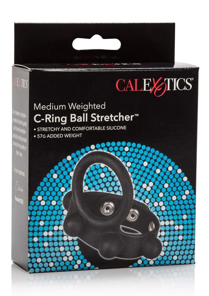 CalExotics Silicone Medium Weighted C-Ring Ball Stretcher - Happytoys Sexshop: Toys for Feeling Happy & Easy 😊 - Discreet geleverd