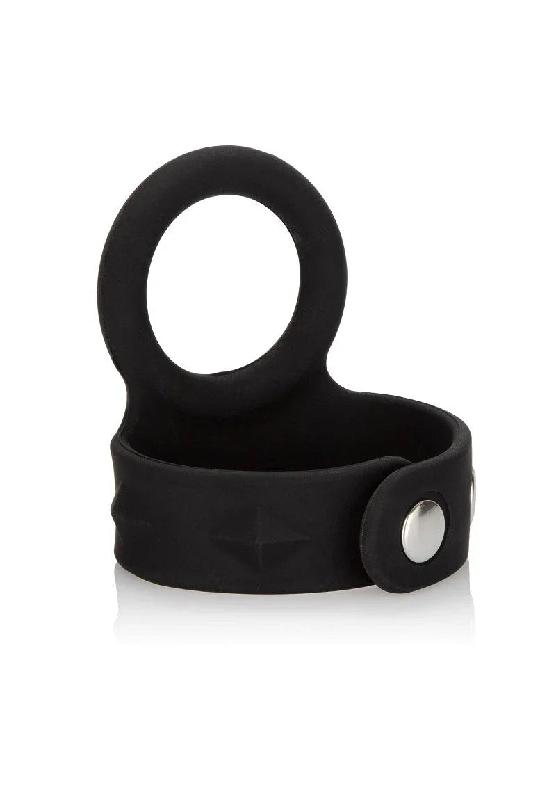 CalExotics Silicone Tri-Snap Scrotum Support Ring - Large - Happytoys Sexshop: Toys for Feeling Happy & Easy 😊 - Discreet geleverd