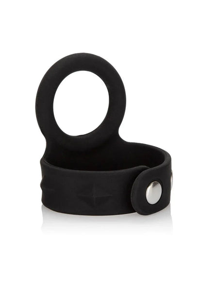 CalExotics Silicone Tri-Snap Scrotum Support Ring - Large - Happytoys Sexshop: Toys for Feeling Happy & Easy 😊 - Discreet geleverd