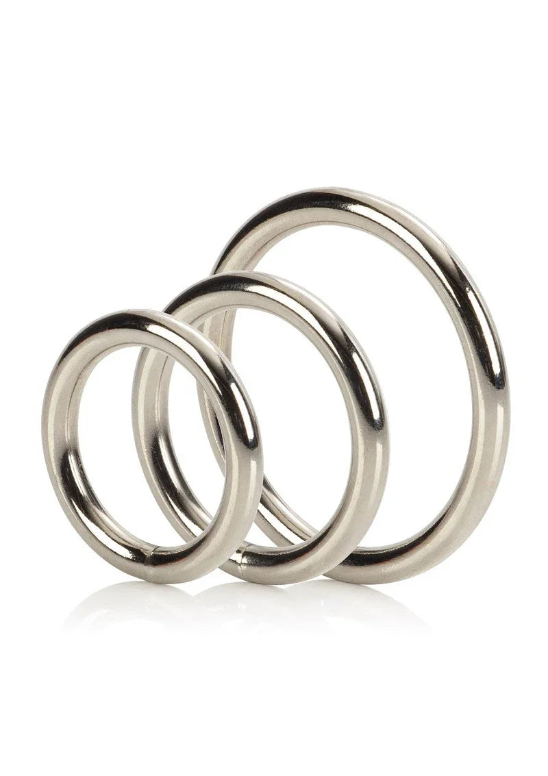 Silver Ring - 3 Piece Set by CalExotics - Happytoys Sexshop: Toys for Feeling Happy & Easy 😊 - Discreet geleverd