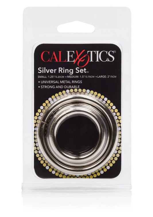 Silver Ring - 3 Piece Set by CalExotics - Happytoys Sexshop: Toys for Feeling Happy & Easy 😊 - Discreet geleverd
