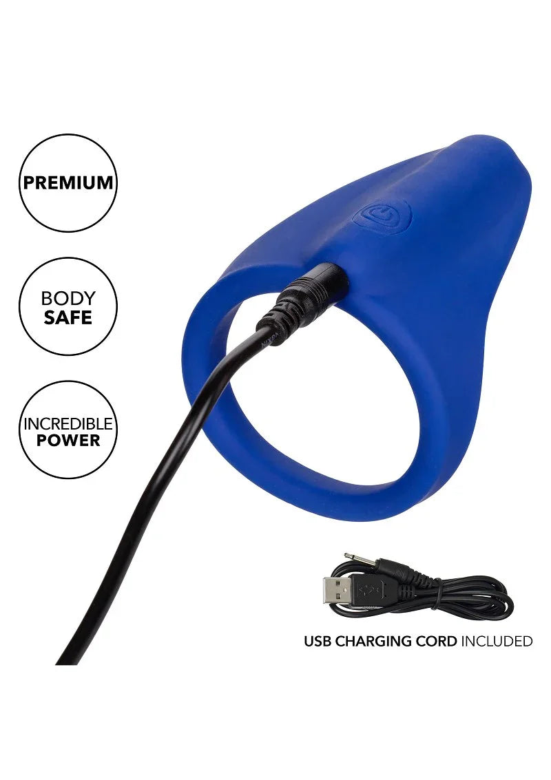 ♂ CalExotics Admiral Liquid Silicone Vibrating Perineum Massager & Ring - Happytoys Sexshop: Toys for Feeling Happy & Easy 😊 - Discreet geleverd