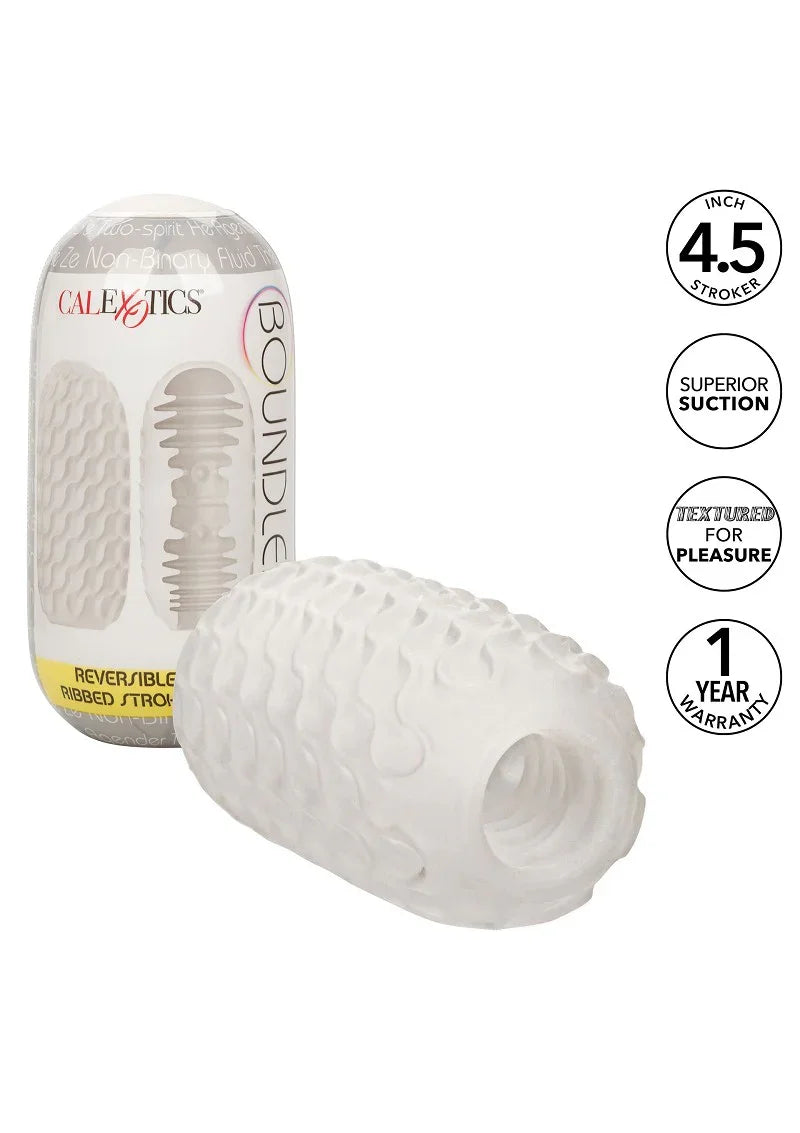 ♂ CalExotics Boundless Reversible Ribbed Stroker - Happytoys Sexshop: Toys for Feeling Happy & Easy 😊 - Discreet geleverd