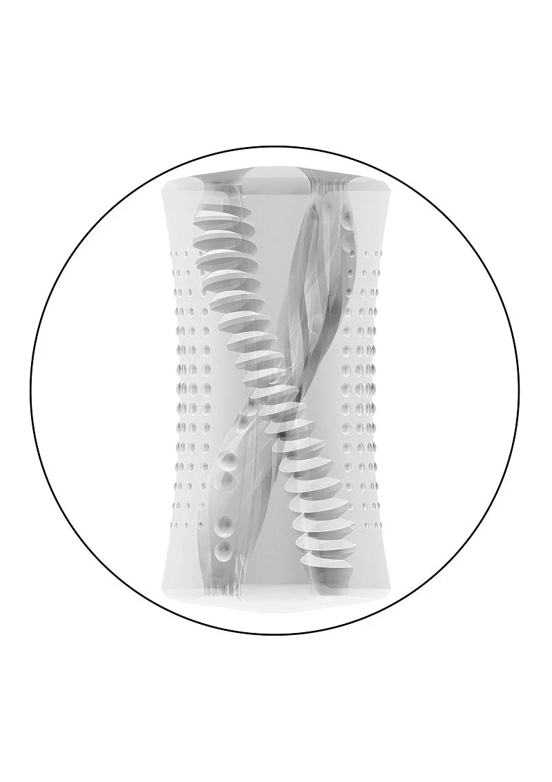 Cyclone Dual Ribbed Stroker Masturbator by CalExotics - Happytoys Sexshop: Toys for Feeling Happy & Easy 😊 - Discreet geleverd