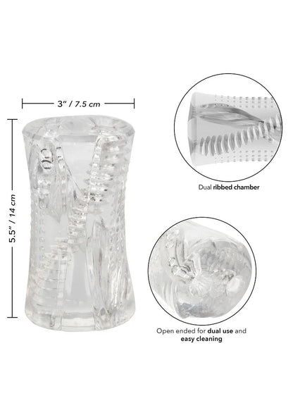 Cyclone Dual Ribbed Stroker Masturbator by CalExotics - Happytoys Sexshop: Toys for Feeling Happy & Easy 😊 - Discreet geleverd