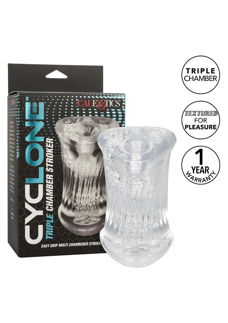Cyclone Triple Chamber Stroker Masturbator by CalExotics - Happytoys Sexshop: Toys for Feeling Happy & Easy 😊 - Discreet geleverd
