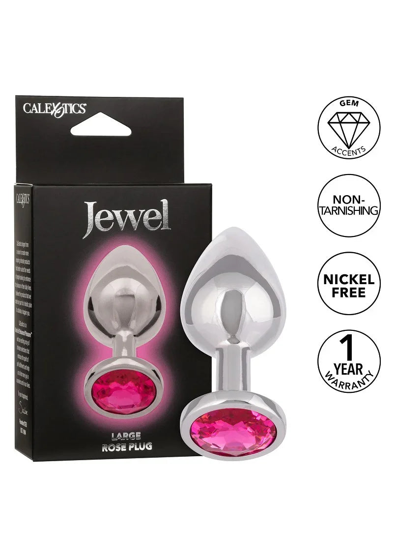 Jewel Large Rose Plug by CalExotics - Happytoys Sexshop: Toys for Feeling Happy & Easy 😊 - Discreet geleverd