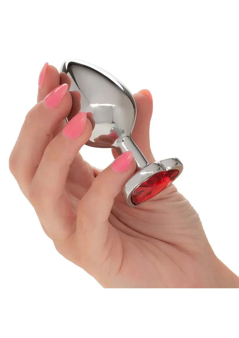 Jewel Large Ruby Heart Plug butplug by CalExotics - Happytoys Sexshop: Toys for Feeling Happy & Easy 😊 - Discreet geleverd