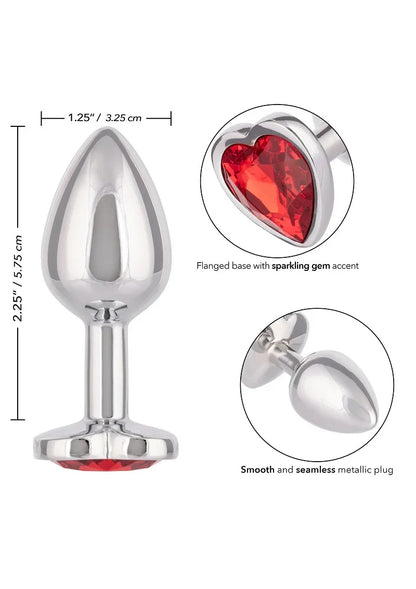 Jewel Small Ruby Heart Plug by CalExotics - Happytoys Sexshop: Toys for Feeling Happy & Easy 😊 - Discreet geleverd