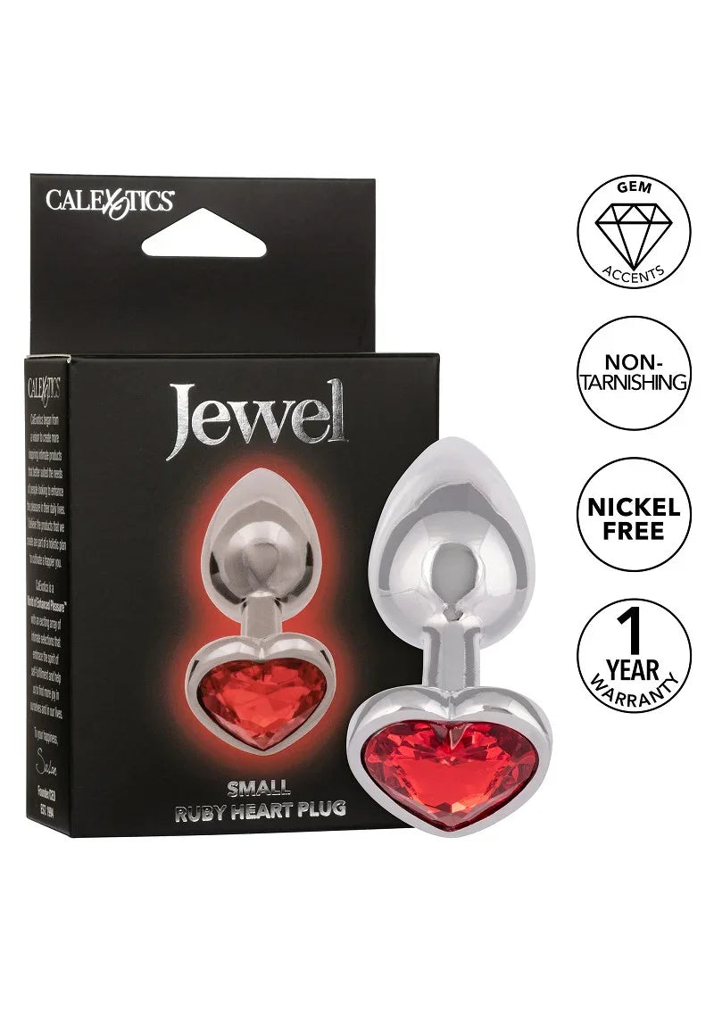 Jewel Small Ruby Heart Plug by CalExotics - Happytoys Sexshop: Toys for Feeling Happy & Easy 😊 - Discreet geleverd