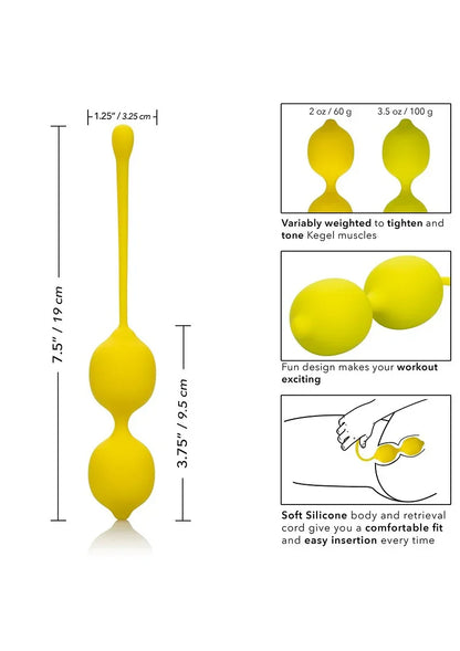 ♀ CalExotics Kegel Training Set Lemon Bekkenbodentrainer - Happytoys Sexshop: Toys for Feeling Happy & Easy 😊 - Discreet geleverd