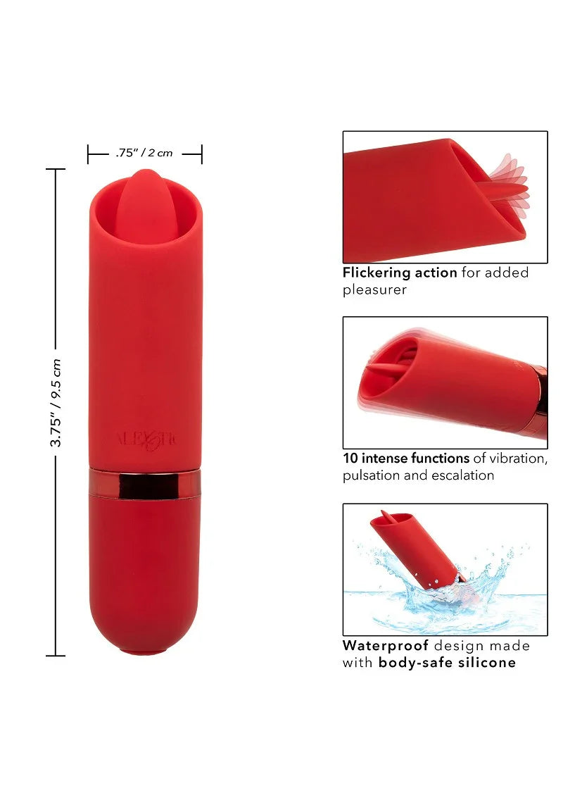 Kyst Flicker mini lipstick vibrator met tong by CalExotics - Happytoys Sexshop: Toys for Feeling Happy & Easy 😊 - Discreet geleverd