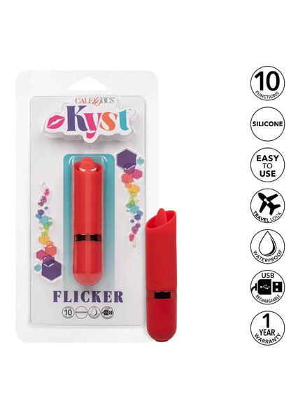 Kyst Flicker mini lipstick vibrator met tong by CalExotics - Happytoys Sexshop: Toys for Feeling Happy & Easy 😊 - Discreet geleverd