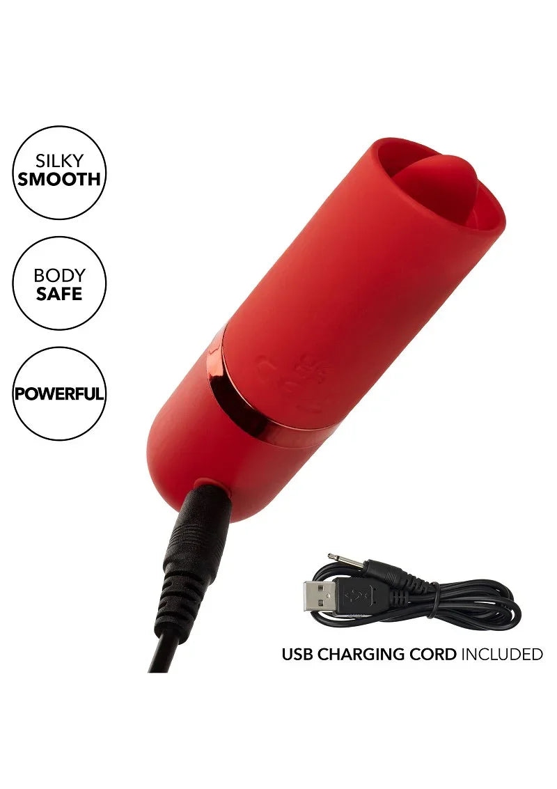 Kyst Flicker mini lipstick vibrator met tong by CalExotics - Happytoys Sexshop: Toys for Feeling Happy & Easy 😊 - Discreet geleverd