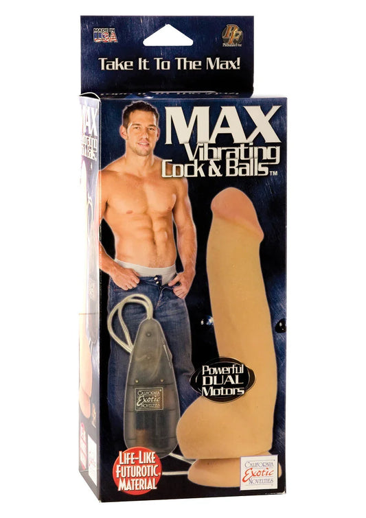 Max Vibrating Cock & Balls by CalExotics - Happytoys Sexshop: Toys for Feeling Happy & Easy 😊 - Discreet geleverd