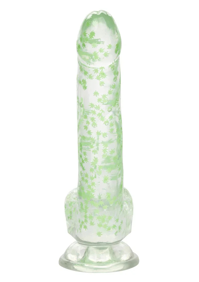 Naughty Bits I Leaf Dick Glow-In-The-Dark Weed Leaf Dildo by CalExotics - Happytoys Sexshop: Toys for Feeling Happy & Easy 😊 - Discreet geleverd